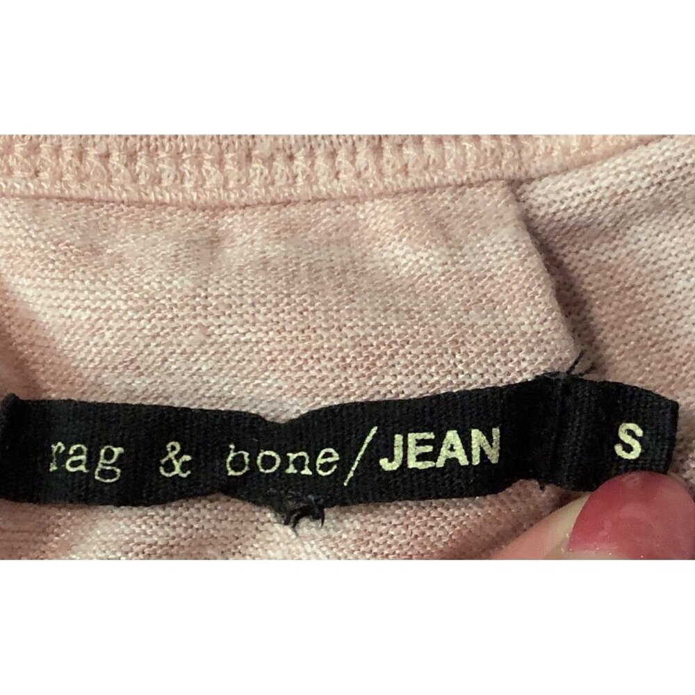 Rag & Bone Oversized Lightweight Pink Sweatshirt - Size Small Preppy Workout - Picture 2 of 6